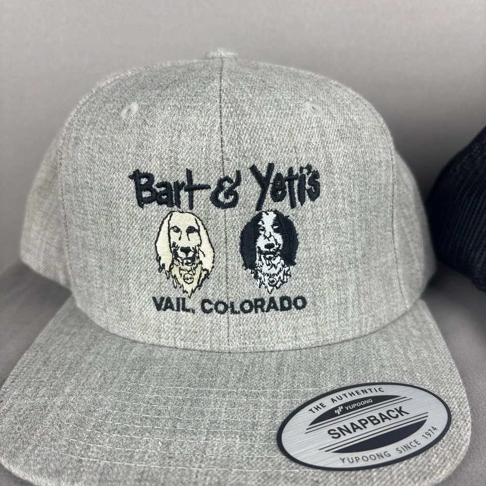 Lot of 2 Bart & Yeti's Pub Vail Colorado Ski Bar SnapBack Hats